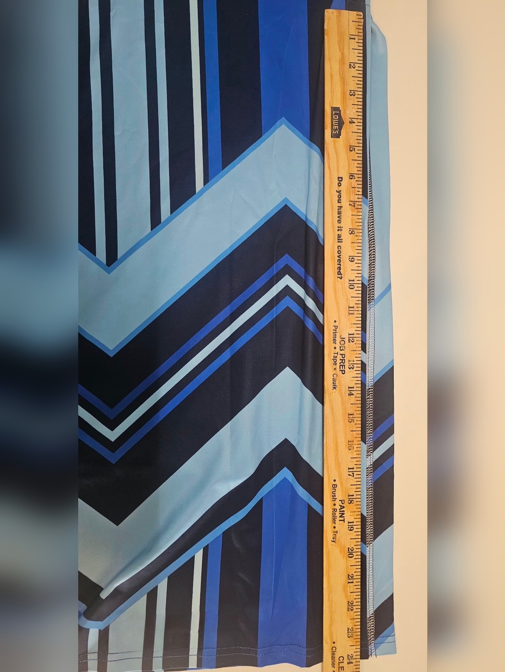 Sleeveless Blue Chevron-Stripe Maxi Dress 2x - Picture 4 of 4